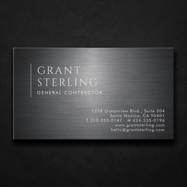 General Contractor Metallic Professional Business Card (Creator Uploaded)