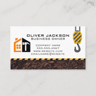 General Contractor Repair Construction Crane Business Card