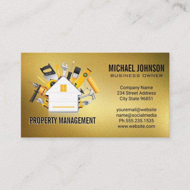 General Contractor Tools | Home Renovations Business Card (Front)