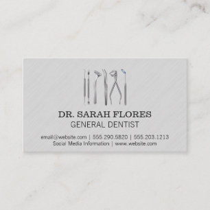 General Dentist Dental Cleaning Tools Business Card