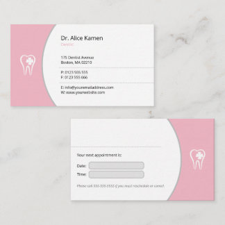 General Dentist | Pink Lucky Teeth Appointment Card