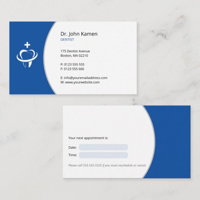 General Dentist | Teeth Appointment Card (Front/Back)