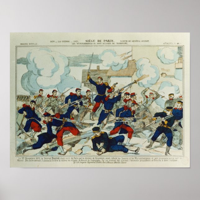 General Ducrot  at the Battle of Champigny Poster (Front)