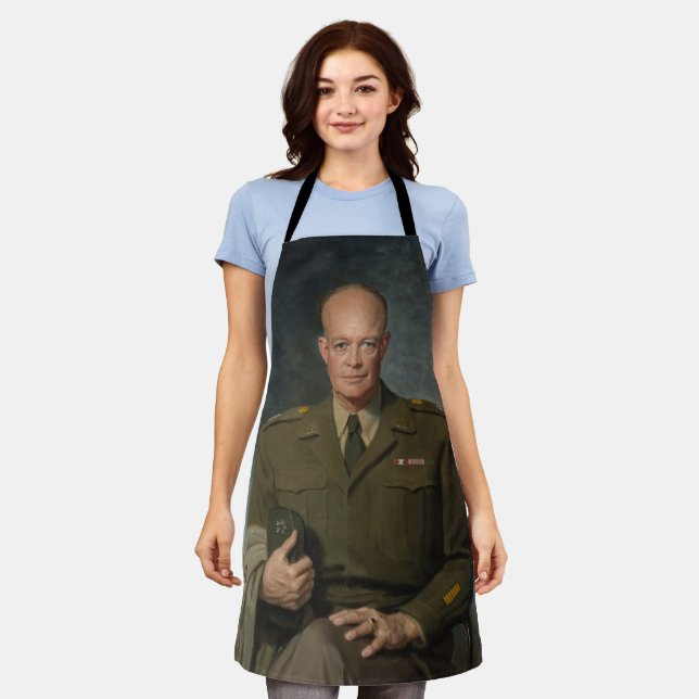 General Dwight Eisenhower 5 Star Painted Portrait Apron (Worn)