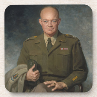 General Dwight Eisenhower 5 Star Painted Portrait Coaster