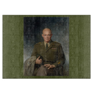 General Dwight Eisenhower 5 Star Painted Portrait Cutting Board