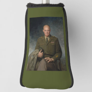General Dwight Eisenhower 5 Star Painted Portrait Golf Head Cover