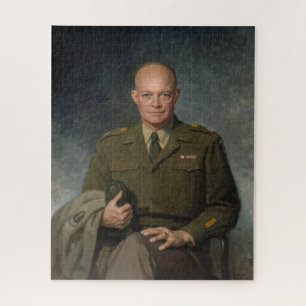 General Dwight Eisenhower 5 Star Painted Portrait Jigsaw Puzzle