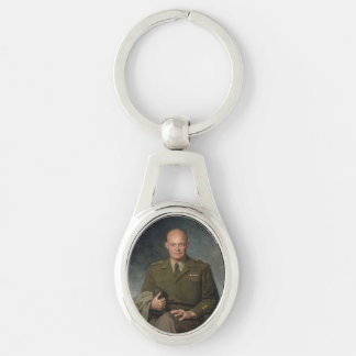 General Dwight Eisenhower 5 Star Painted Portrait Keychain