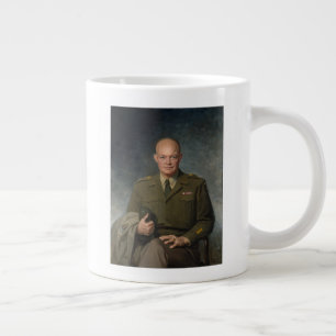 General Dwight Eisenhower 5 Star Painted Portrait Large Coffee Mug
