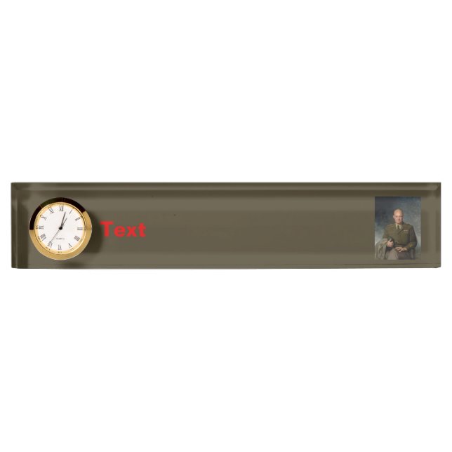 General Dwight Eisenhower 5 Star Painted Portrait Nameplate (Front)