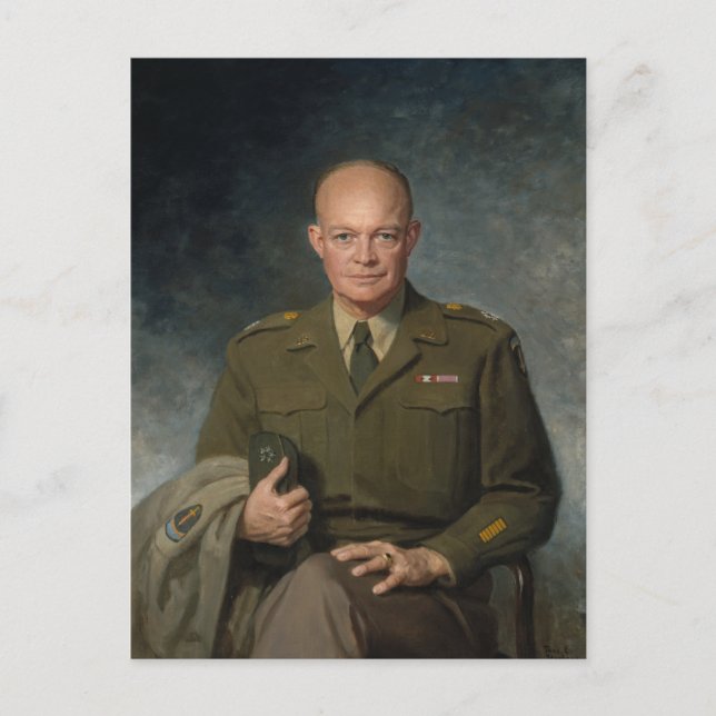 General Dwight Eisenhower 5 Star Painted Portrait Postcard (Front)