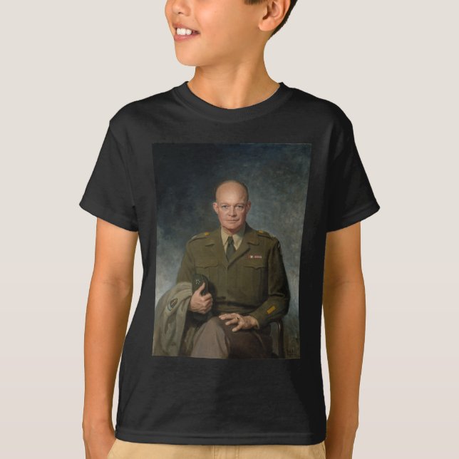General Dwight Eisenhower 5 Star Painted Portrait T-Shirt (Front)