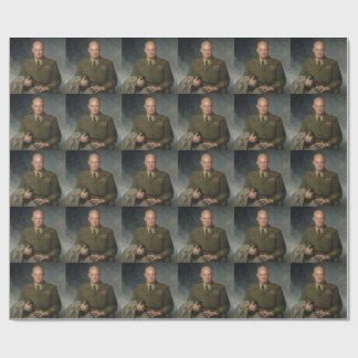 General Dwight Eisenhower 5 Star Painted Portrait Wrapping Paper