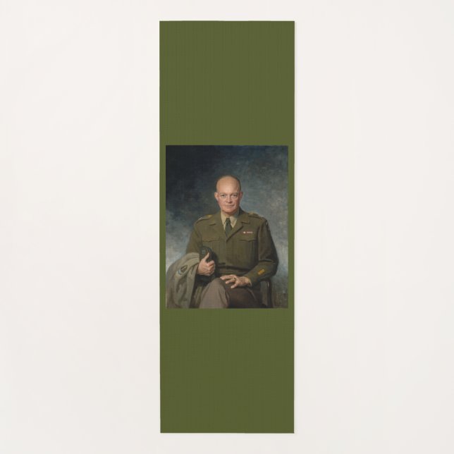General Dwight Eisenhower 5 Star Painted Portrait Yoga Mat (Front)