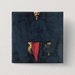General Gaston Auguste  Marquis de Gallifet 2 Inch Square Button