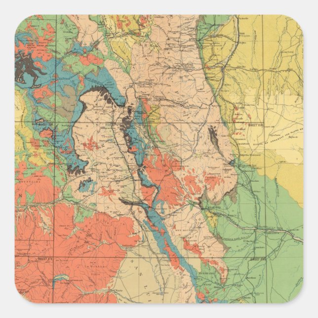 General Geological Map of Colorado Square Sticker (Front)