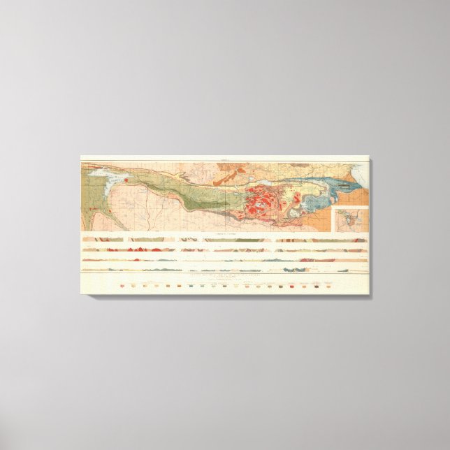 General Geological Map of the Marquette District Canvas Print (Front)