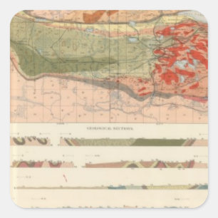 General Geological Map of the Marquette District Square Sticker