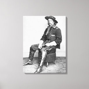 General George A. Custer (b/w photo) Canvas Print