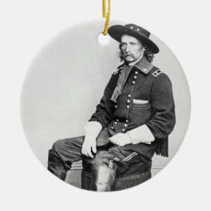 General George A. Custer (b/w photo) Ceramic Ornament