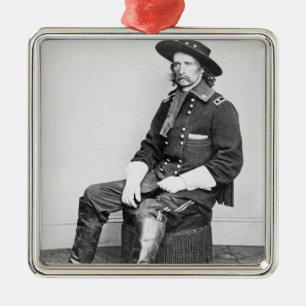 General George A. Custer (b/w photo) Metal Ornament