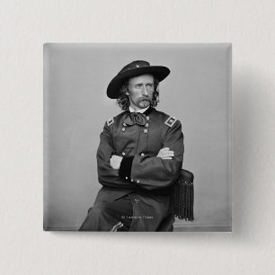 General George Custer 1 2 Inch Square Button