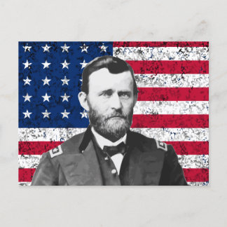 General Grant and The American Flag Postcard