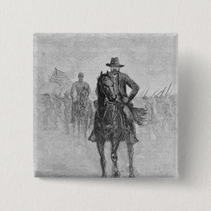 General Grant reconnoitering 2 Inch Square Button