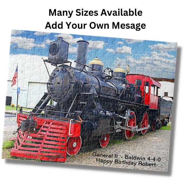General II - Baldwin 4-4-0 Steam Engine - Add Name Jigsaw Puzzle (Creator Uploaded)