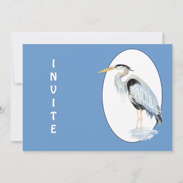 General Invite,Customize Great Blue Heron Bird Invitation (Front)