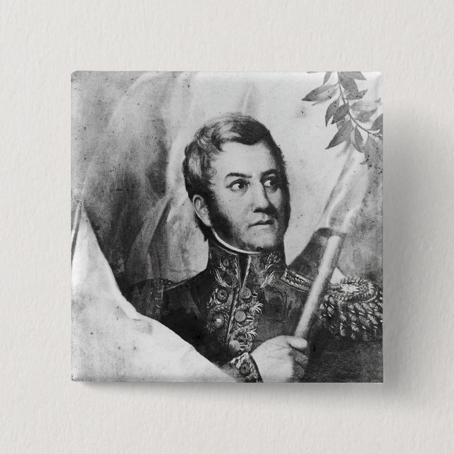 General Jose de San Martin 2 Inch Square Button (Front)