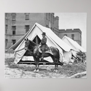 General Joseph Hooker On Horseback Poster