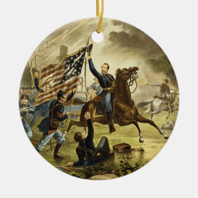 General Kearny's Charge in the Battle of Chantilly Ceramic Ornament (Front)