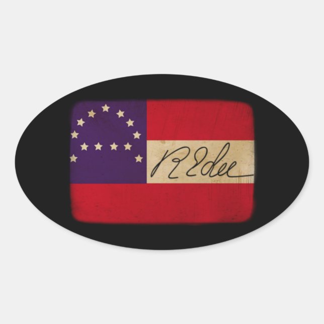General Lee Headquarters Flag with Signature Oval Sticker (Front)