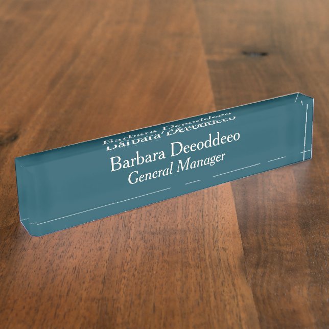 General Manager Dark Teal Acrylic Nameplate (Side)