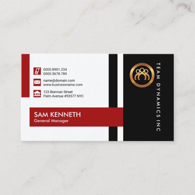 General Manager Modern Stylish Impeccable Futurist Business Card (Front)