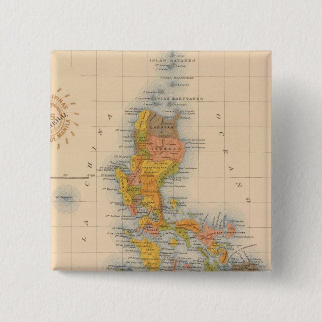 General Map No 2 Inch Square Button (Front)