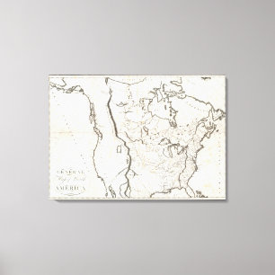 General Map of North America Canvas Print