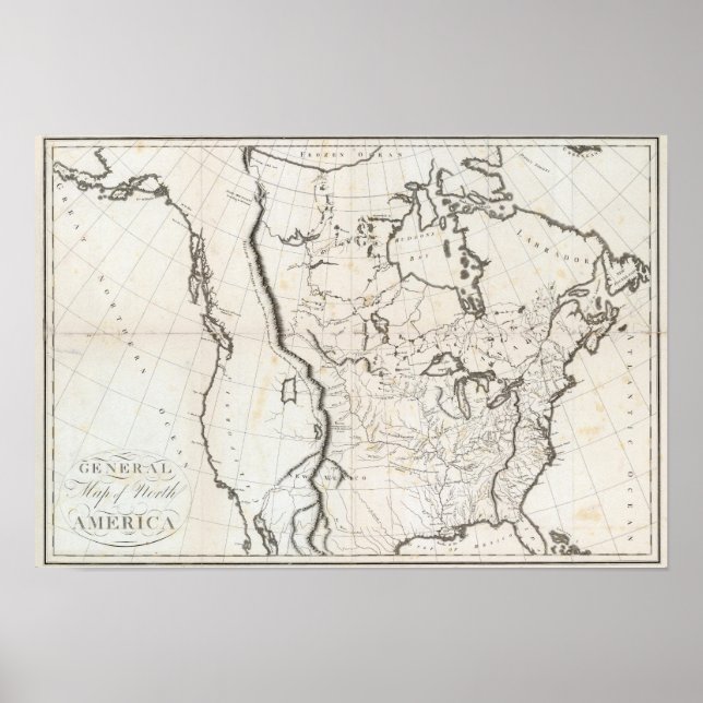 General Map of North America Poster (Front)