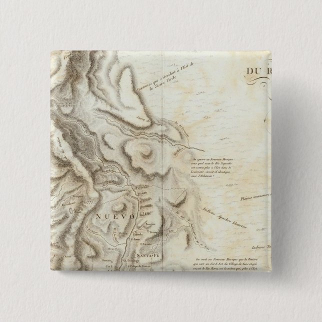 General map of the Kingdom of New Spain 2 Inch Square Button (Front)