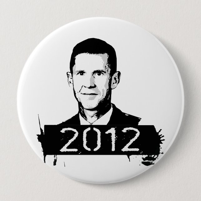 General McChrystal 4 Inch Round Button (Front)