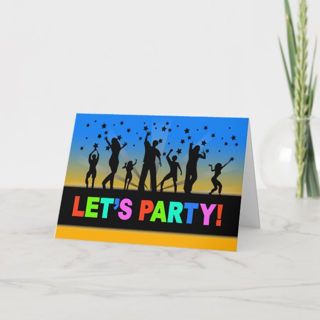 General Party Invitation, Crowd Under the Stars Card (Front)