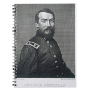 General Philip Sheridan, engraved from a photograp Notebook