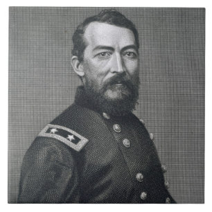 General Philip Sheridan, engraved from a photograp Tile
