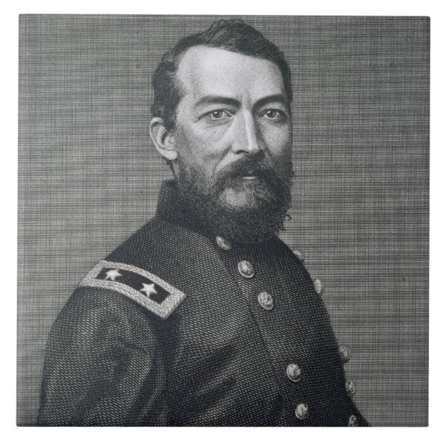General Philip Sheridan, engraved from a photograp Tile (Front)