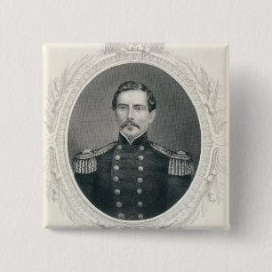 General Pierre Gustave Toutant Beauregard 2 Inch Square Button