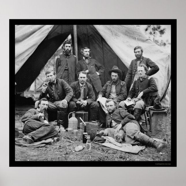 General Porter's Staff with George Custer 1862 Poster (Front)
