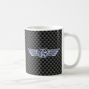 General Private Air Pilot Chrome Like Star Wings Coffee Mug