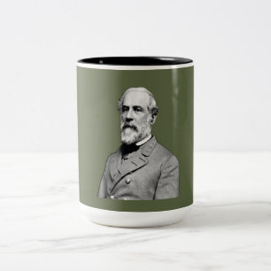 General ⚔️🎩 Robert E. Lee Army Green Two-Tone Coffee Mug